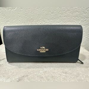 Coach Black Crossgrain Soft Leather Wallet